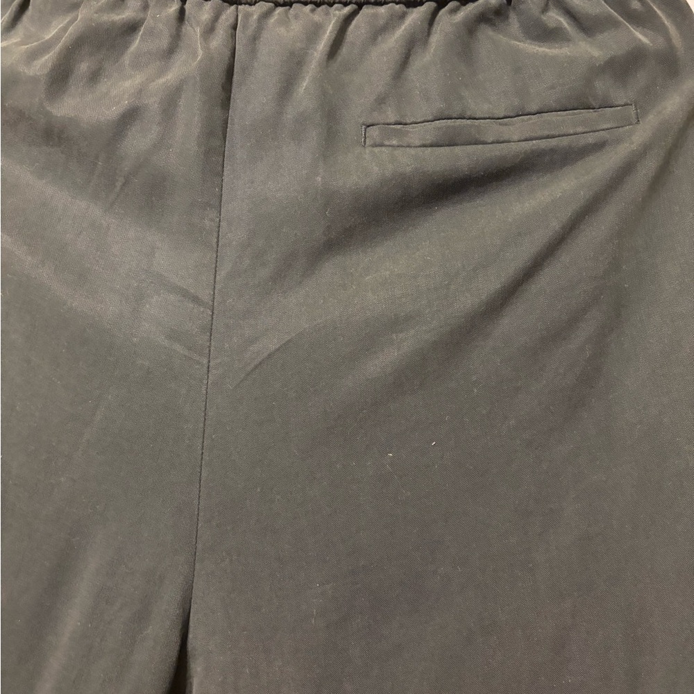 Banana Republic Blue Women's Pleated Trousers Elastic Waist Suede Like Size L - Picture 4 of 4